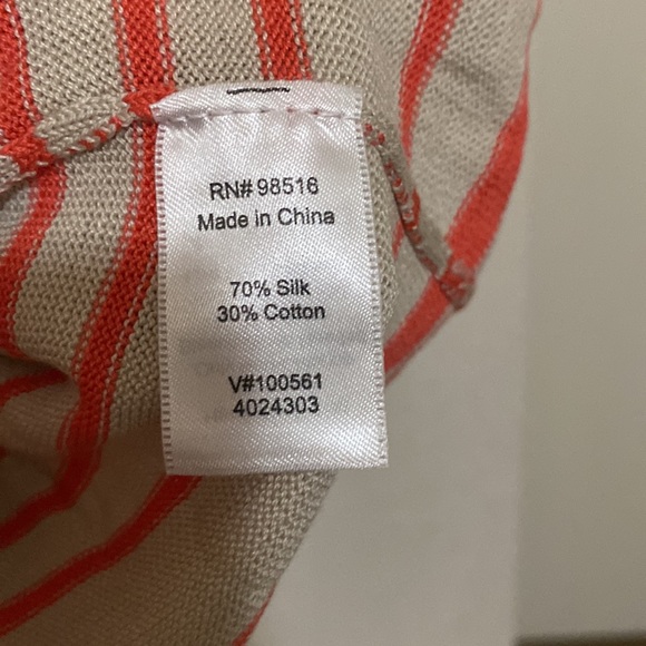 Coldwater silk cotton striped top, NWT, sz XL - Picture 4 of 5